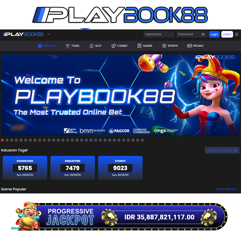 Playbook88 >> Link Resmi Slot Deposit Pulsa Gampang Menang